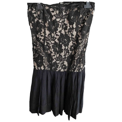 Pre-owned Sandro Lace Mini Dress In Black