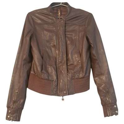 Pre-owned Patrizia Pepe Leather Jacket In Brown