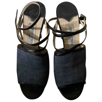Pre-owned Jimmy Choo Leather Mules In Blue
