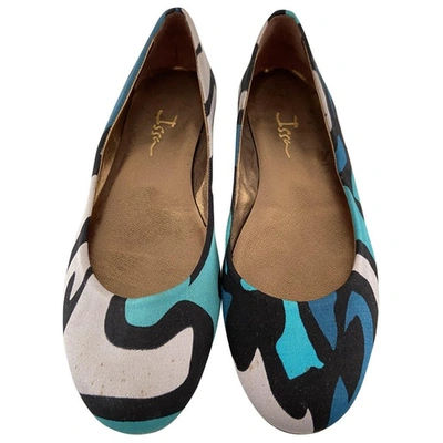 Pre-owned Issa Cloth Ballet Flats In Blue