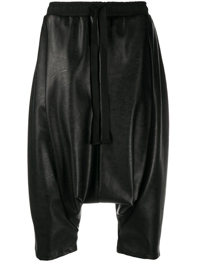 Alchemy Drawstring-waist Drop-crotch Shorts In Black