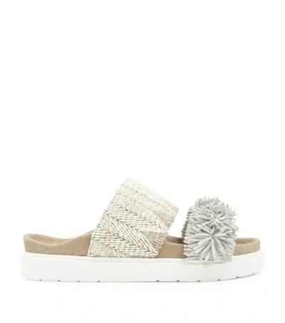 Inuikii Raffia Woven Fringed Slides