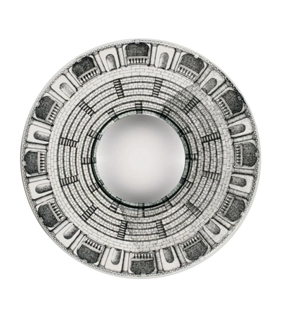 Fornasetti Architettura Convex Mirror In Black/white
