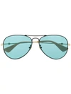 Gucci 60mm Aviator Sunglasses In Green