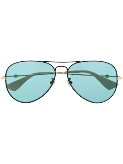 Gucci 60mm Aviator Sunglasses In Green