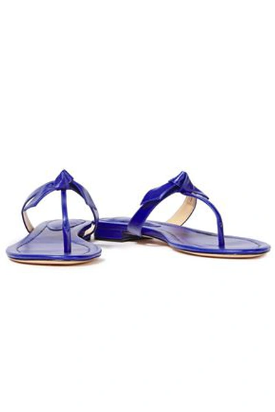 Alexandre Birman Knotted Leather Sandals In Cobalt Blue