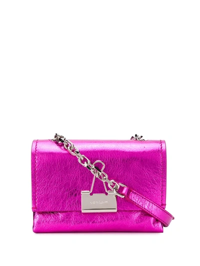 Off-white Small Binder Clip Crossbody Bag In Pink
