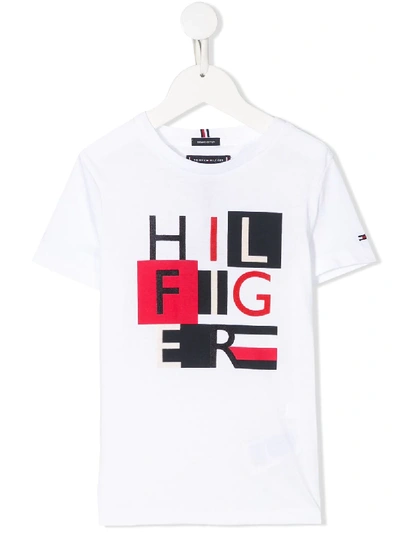 Tommy Hilfiger Junior Babies' Logo-print T-shirt In White
