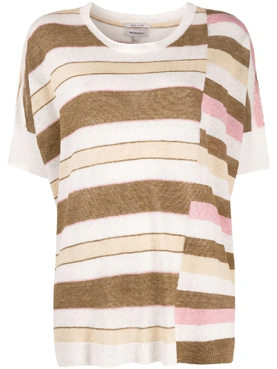 Woolrich Oversized Striped Knit T-shirt In White