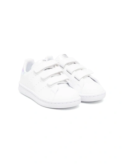 Adidas Originals Kids' Stan Smith Touch-strap Trainers In White