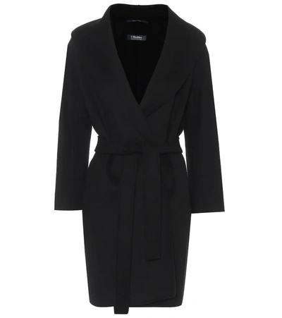 's Max Mara Messi Belted Virgin Wool Coat In Black