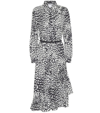 Max Mara Lipari Printed Cotton Midi Dress In Ultramarin