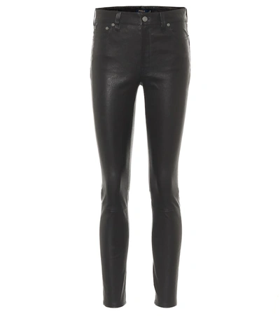 Polo Ralph Lauren High-rise Skinny Leather Trousers In Black