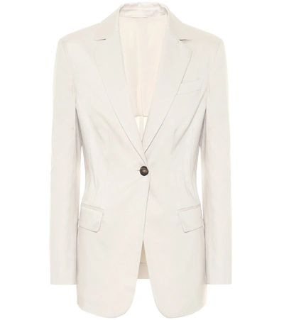 Brunello Cucinelli Single-breasted Cotton Blazer In Ivory