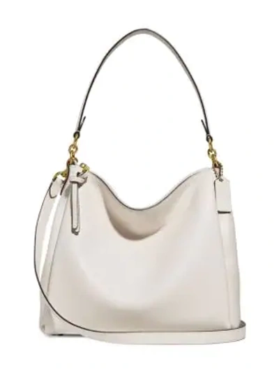 Coach Shay Ivory Leather Shoulder Bag In Brass/chalk
