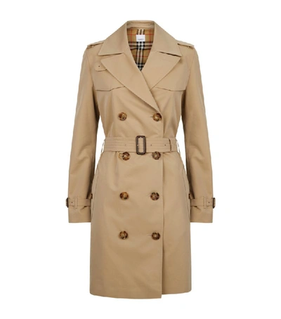 Burberry Gabardine Belted Trench Coat In Brown