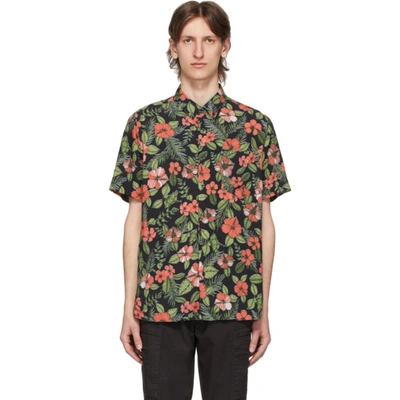 Hugo Ekilio Relaxed Fit Floral Short Sleeve Button-down Shirt In Black
