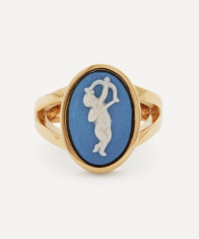 Ferian 9ct Gold Wedgwood Cupid Medium Oval Split Ring