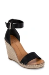 Dolce Vita Noor Espadrille Wedge Sandal In Black Leather