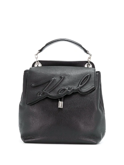 Karl Lagerfeld K/signature Soft Backpack In Black