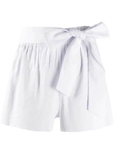 Alice And Olivia Alice + Olivia Linn Tie-waist Paper Bag Shorts In White