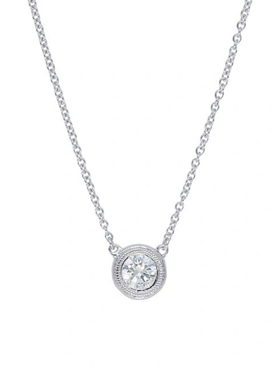 Nephora Diamond Trend 14k White Gold Round Diamond Pendant Necklace