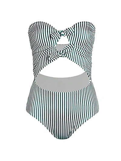 Tori Praver Swim Roux Stripe One-piece Swimsuit In Emerald
