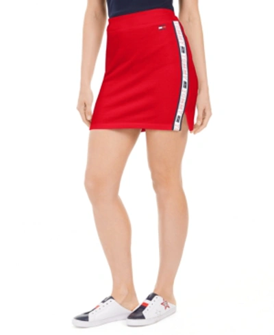 Tommy Hilfiger Sport Logo Mini Skirt In Scarlet
