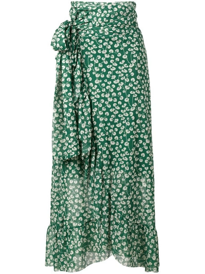 Ganni Capella Mesh Floral Print Skirt | ModeSens