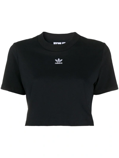 Adidas Originals Adidas Women's Originals Trefoil Essentials Cropped T-shirt In Black