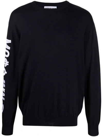 Moschino Symbols Logo-embroidered Knitted Jumper In Black