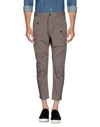 Dsquared2 Grey Cotton Cargo Trousers In Khaki