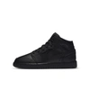 Jordan Air  1 Mid Big Kids' Shoes In Black/black/black