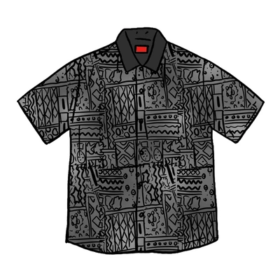 Pre-owned Supreme  Patchwork Knit Zip Up Polo Black