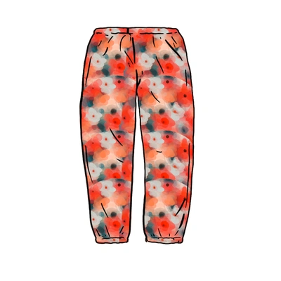Pre-owned Supreme  Liberty Floral Belted Pant Red