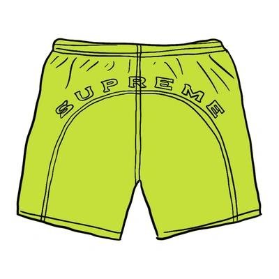 Pre-owned Supreme Arc Logo Water Short (ss20) Lime | ModeSens