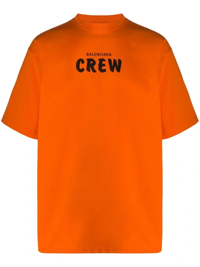Balenciaga Large Fit T-shirt In Orange