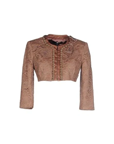 Elisabetta Franchi Suit Jackets In Light Brown