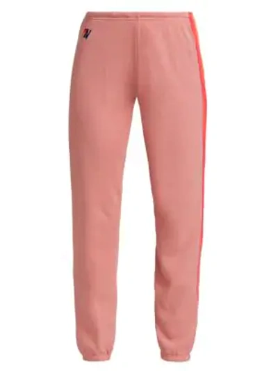 Aviator Nation Five Stripe Sweatpants In Rose Neon ModeSens