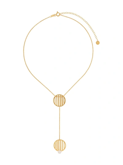 Hsu Jewellery Double Circle Necklace In Gold