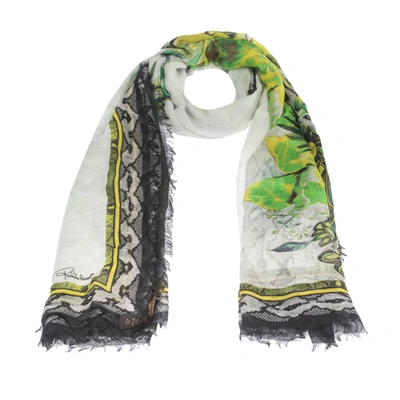 Pre-owned Roberto Cavalli Multicolor Wildlife Printed Cashmere Blend Scarf