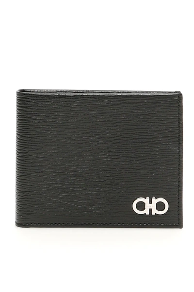 Ferragamo Gancini Revival Bifold Wallet In Nero (black)
