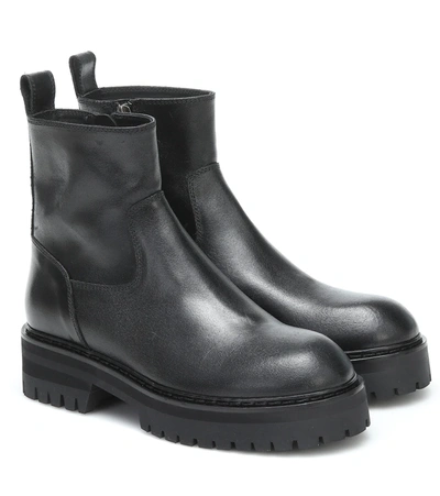 Ann Demeulemeester Leather Platform Boots In Black ModeSens