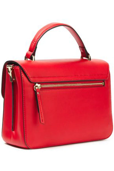 Love Moschino Logo-embellished Faux Leather Shoulder Bag In Red