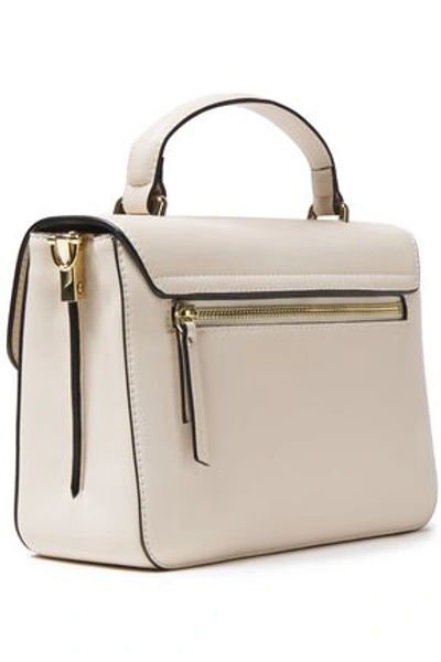 Love Moschino Logo-embellished Faux Leather Shoulder Bag In Ivory