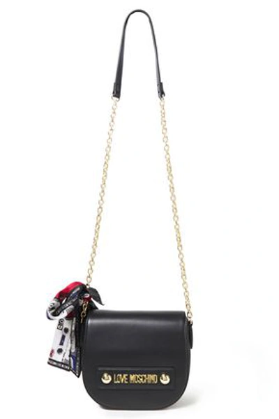 Love Moschino Bow-detailed Faux Leather Shoulder Bag In Black