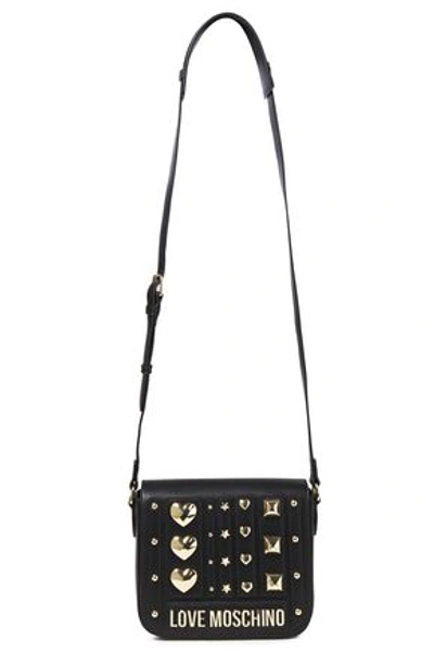 Love Moschino Studded Faux Leather Shoulder Bag In Black