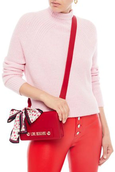 Love Moschino Bow-detailed Faux Leather Shoulder Bag In Red