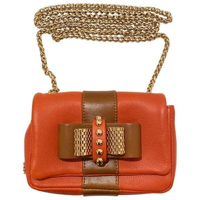 Pre-owned Christian Louboutin Sweet Charity Leather Crossbody Bag In Orange