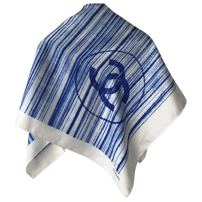 Pre-owned Chanel Silk Neckerchief In Blue